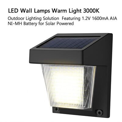 قیمت خوب LED Solar Wall Lamps Warm Light 3000K Outdoor Lighting Solution Featuring 1.2V 1600mA AA NI-MH Battery for Solar Powered آنلاین