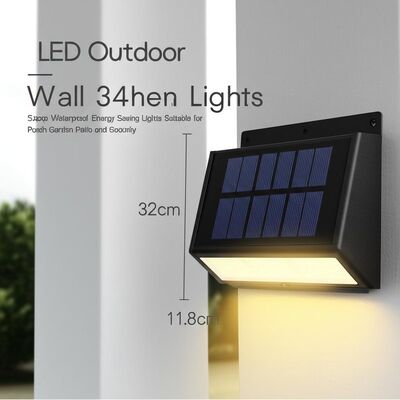 قیمت خوب LED Solar Outdoor Wall Lights 11.8 3.4 32cm Waterproof Energy Saving Lights Suitable for Porch Garden Patio and Security آنلاین
