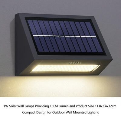 قیمت خوب 1W Solar Wall Lamps Providing 15LM Lumen and Product Size 11.8x3.4x32cm Compact Design for Outdoor Wall Mounted Lighting آنلاین